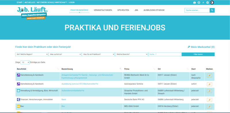Praktikum im Landkreis Wittenberg, Praktikumsoffensive des Landes Sachsen-Anhalt